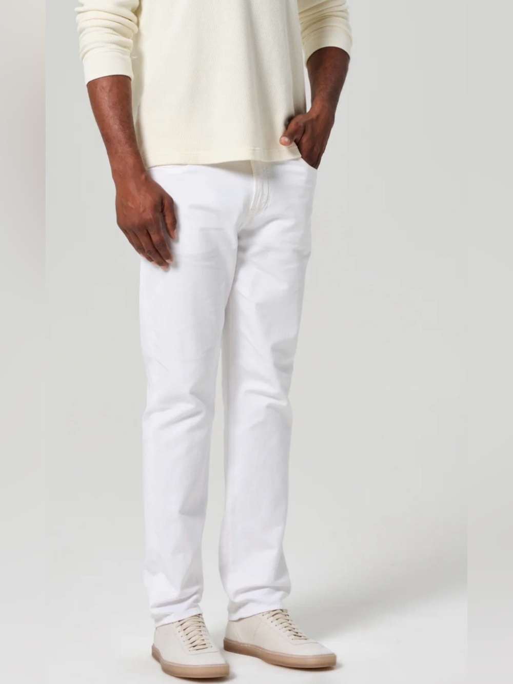 NEW Citizens of Humanity Elijah Straight Comfort Stretch Linen in White, Size 34